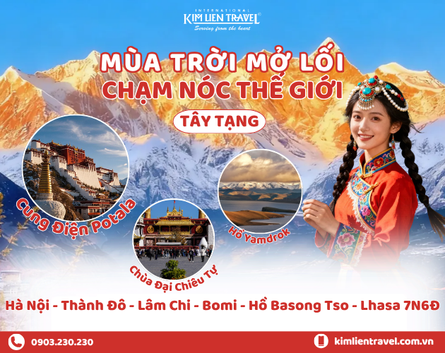 Hà Nội - Thành Đô - Lâm Chi - Bomi - Hồ Bát Tùng Sứ - Lhasa 7N6Đ (Bay 3U)