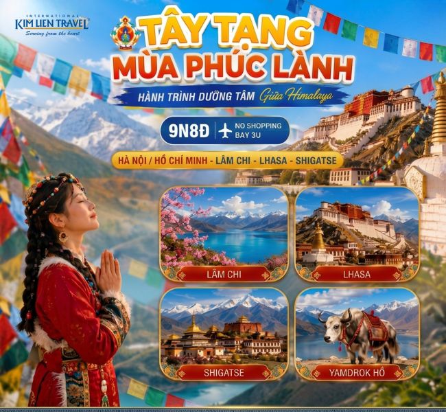 Tour Hà Nội/Hồ Chí Minh - Lâm Chi - Lhasa - Shigatse 9N8Đ No Shopping (Bay 3U)