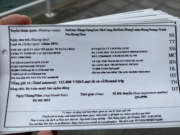 Vé tham quan vịnh Hạ Long được sử dụng từ năm 2022.