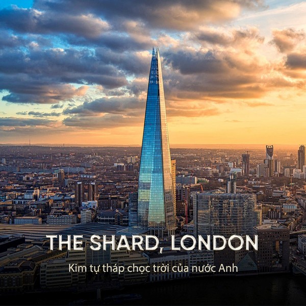 Đứng từ đỉnh The Shard, bạn sẽ được chiêm ngưỡng khung cảnh hoàng hôn lãng mạn