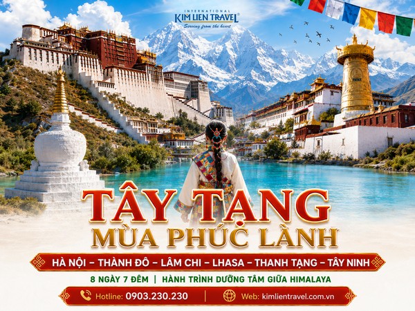 Tour Hà Nội - Thành Đô - Lâm Chi - Lhasa - Thanh Tạng - Tây Ninh 8N7Đ