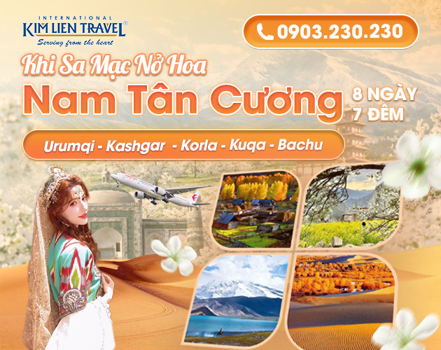 Tour Hà Nội - Urumqi - Bosten - Korla - Kuqa - Hẻm Grand Canyon - Vịnh Đỏ Hồ Dương - Băng Xuyên - Oytagh Cát Trắng - Phố Cổ - Hương Phi - Thánh Đường Hồi Giáo 8N7Đ (Bay CZ)