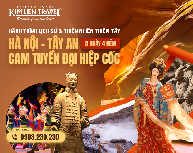 Tour Hà Nội - Tây An - Thác Hồ Khẩu - Cam Tuyền Đại Hiệp Cốc - Binh Mã Dũng 5N4Đ (Bay MU) - Không Shopping