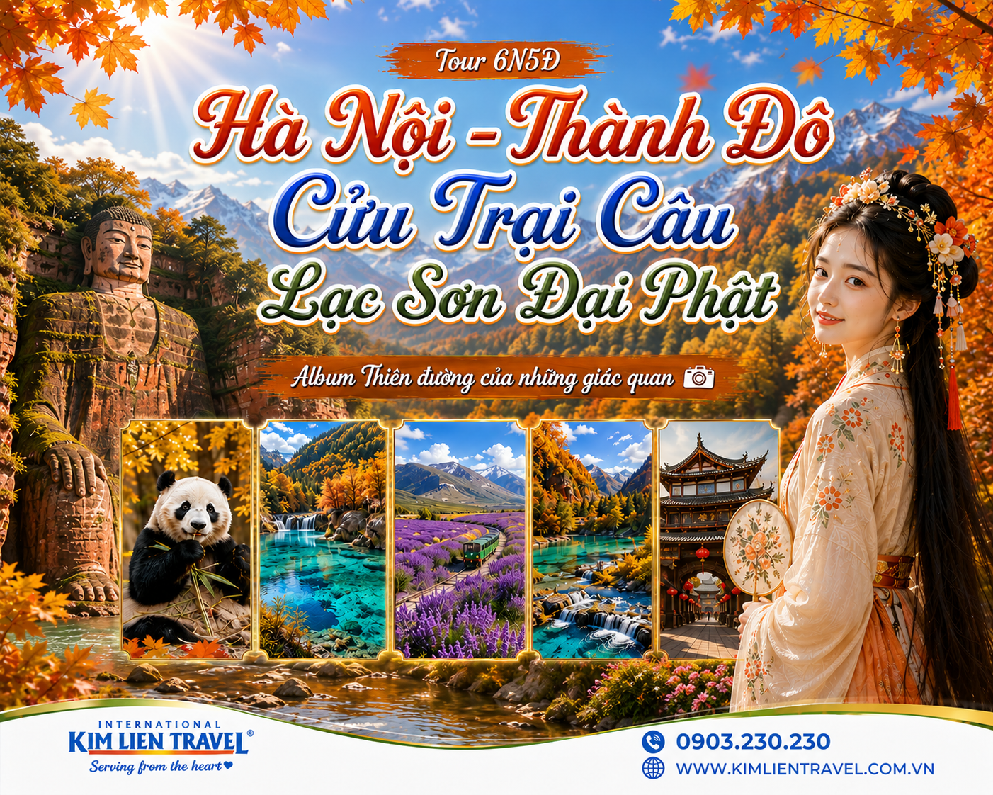 Tour Hà Nội - Thành Đô - Cửu Trại Câu - Lạc Sơn Đại Phật 6N5Đ