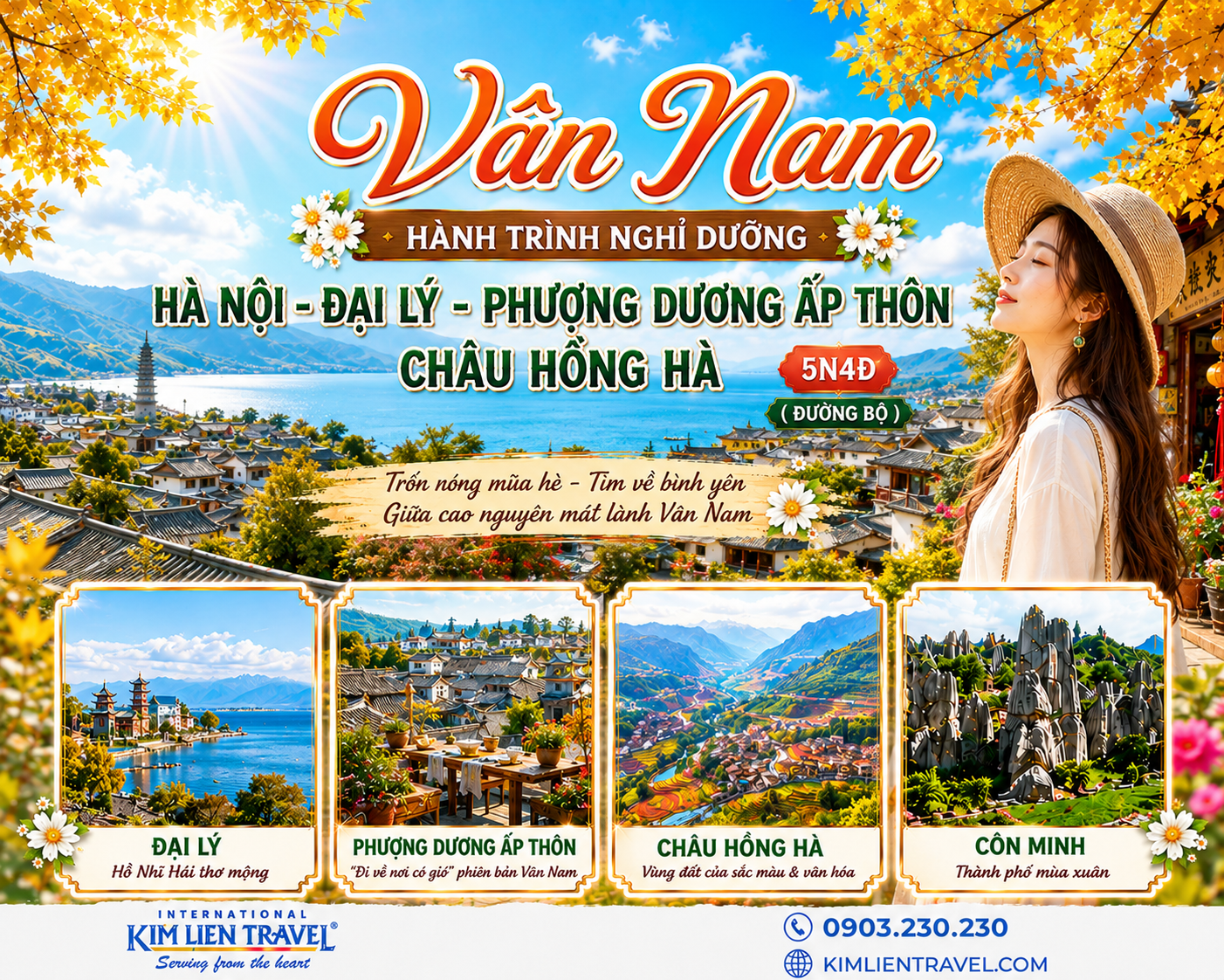 Tour Hà Nội - Đại Lý - Phượng Dương Ấp Thôn - Châu Hồng Hà 5N4Đ (đường bộ)