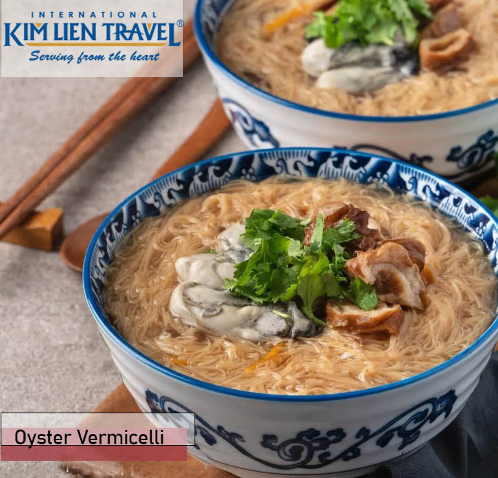 Bún hàu và ruột tại Đài Loan (Oyster vermicelli (o-a-mi-suann/oyster noodle string/slender noodles with oysters)
