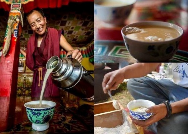 Trà bơ là món quà quý giá thể hiện lòng hiếu khách nồng hậu của người dân Tây Tạng